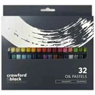 Crawford & Black Oil Pastels Set : Pack of 32 MIXED COLOURS EASY BLENDING BOXED