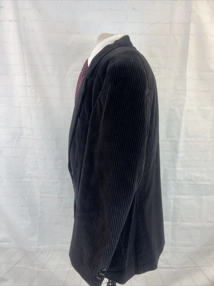 FALL/WINTER Circola Moda Men's Black Solid Cotton Corduroy Blazer 44R $295 - Image 4 of 4