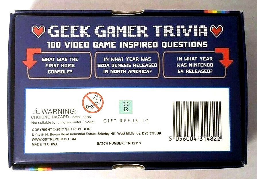 Gift Republic Geek Gamer Trivia, Red, 10cm,Contemporary