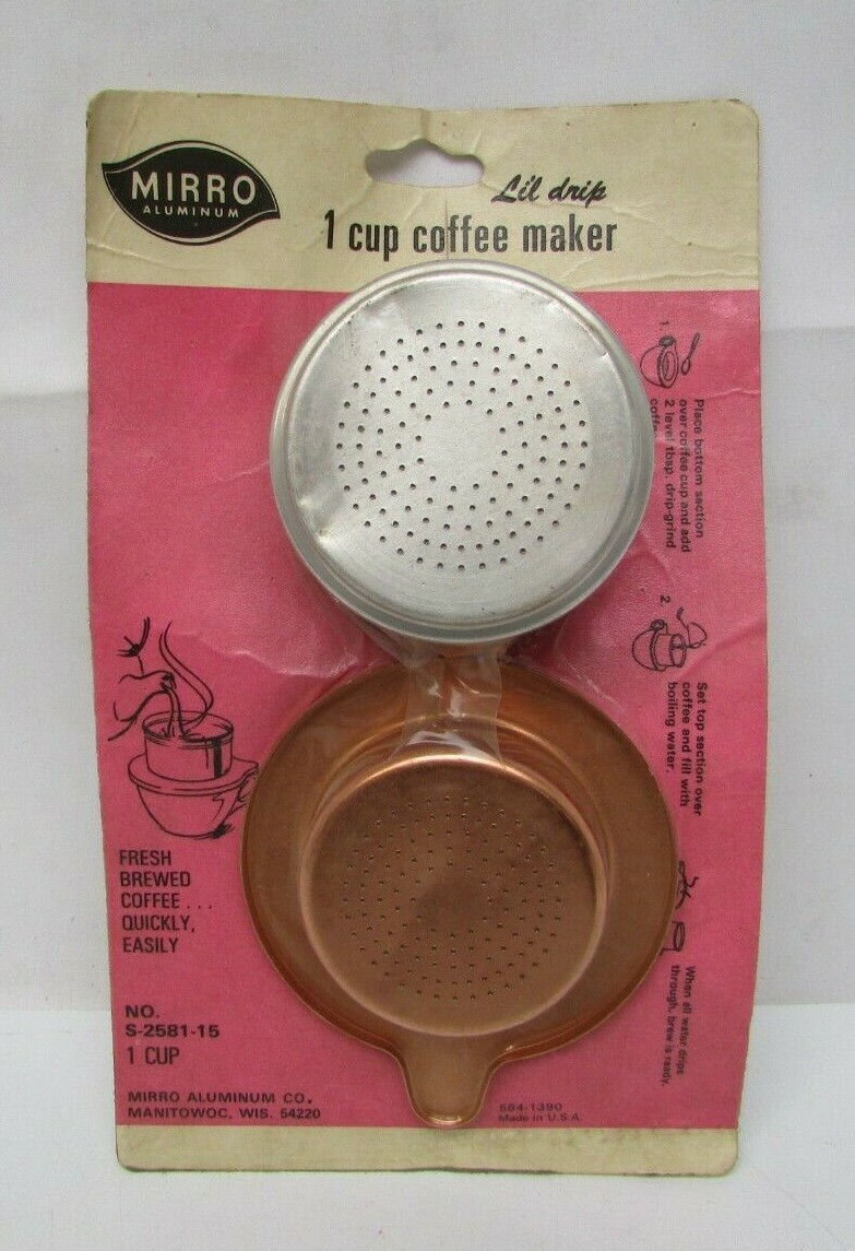 通販 送料無料 Lil Aluminum Mirro Vintage Rare Drip No Maker Coffee Cup 1 クッカー