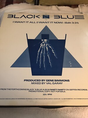black n blue vinyl Promo Copy I Want It All ( I Want It Now) Edit 3:31