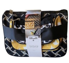 Diane Von Furstenberg DVF Target Weave Ginkgo Poppy 3-Pack Travel Pouch Set