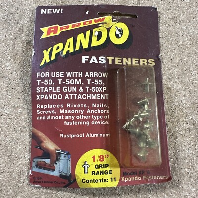 NEW Arrow Xpando 1/8'' Fasteners For T-50 T50M T55 Staple Gun Tacker Vintage 11pc