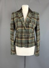 Karen Millen Jacket tweed Check Riding blazer UK 12
