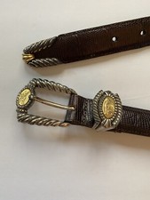 Brighton Belt S 37809 Museum Collection Sphinx Pegasus Coins, Brown Reptile,1995