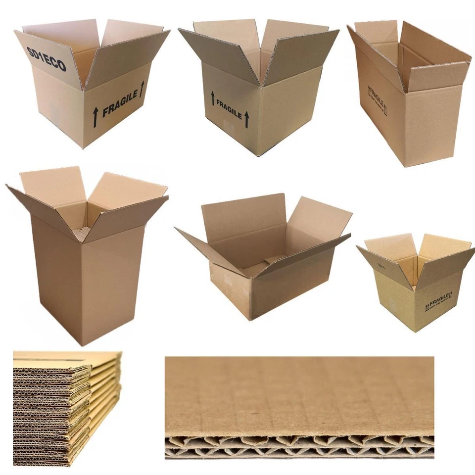 CRYSTALSAVINGS4U Strong Economy Superior Packing Double Wall Printed Cardboard Boxes All Sizes 4U