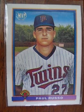 PAUL RUSSO MINNESOTA TWINS 1991 BOWMAN BASEBALL CARD #695