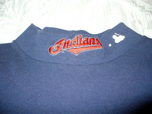 90'S CLEVELAND INDIANS MLB MAJESTIC DIAMOND COLLECTION MOCK TURTLE L/S SHIRT L - Picture 4 of 6