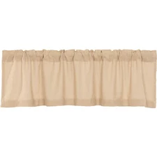 Primitive Farmhouse Rustic DARK CREAM BURLAP VALANCE Topper Curtain 60"