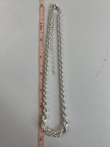 925 Solid Sterling Silver Handmade Rope Chain/Necklace Women’s 10mm 16”-20” Adj - Picture 6 of 6