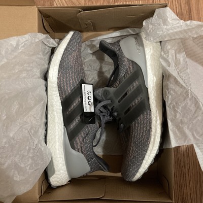 Adidas Ultra Boost 3.0 Mens Grey Trace Pink S82022 Size US 9 Primeknit Running