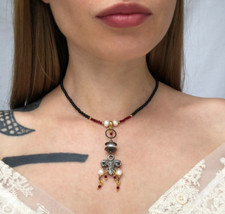 Goth quirky necklace, alt aesthetic jewelry, exquisite summer necklace ooak