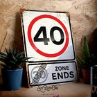 Milestone Birthday Metal Sign Portrait - Worn or Clean look Age Funny 50th 60th