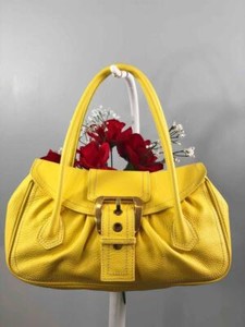 CELINE Italy Yellow Pebbled Leather Front Flap Magnetic Shoulder Bag | eBay
