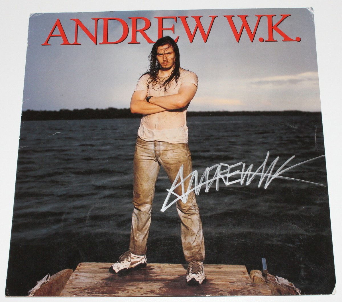 ANDREW W.K. SIGNED AUTHENTIC 12X12 ALBUM FLAT PHOTO w/COA SINGER I