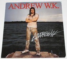 ANDREW W.K. SIGNED AUTHENTIC 12X12 ALBUM FLAT PHOTO w/COA SINGER I GET WET 