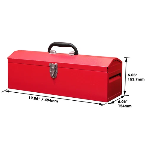 16 "19" Portable Toolbox Red Parts Management Tools Storage Box - Foto 5 di 8