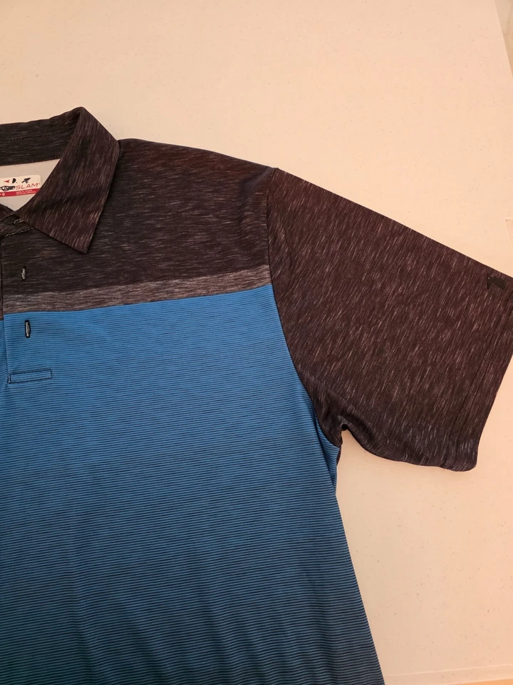 Polo uomo Grand Slam blu e nera taglia L M168 - Immagine 4 di 4