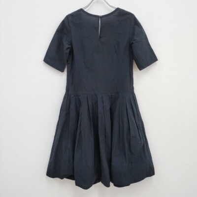 MARGARET HOWELL WIDE STRIPE LINEN　DRESS MARGARET HOWELL 578-257401 Cotton Dress Short Sleeve U Neck