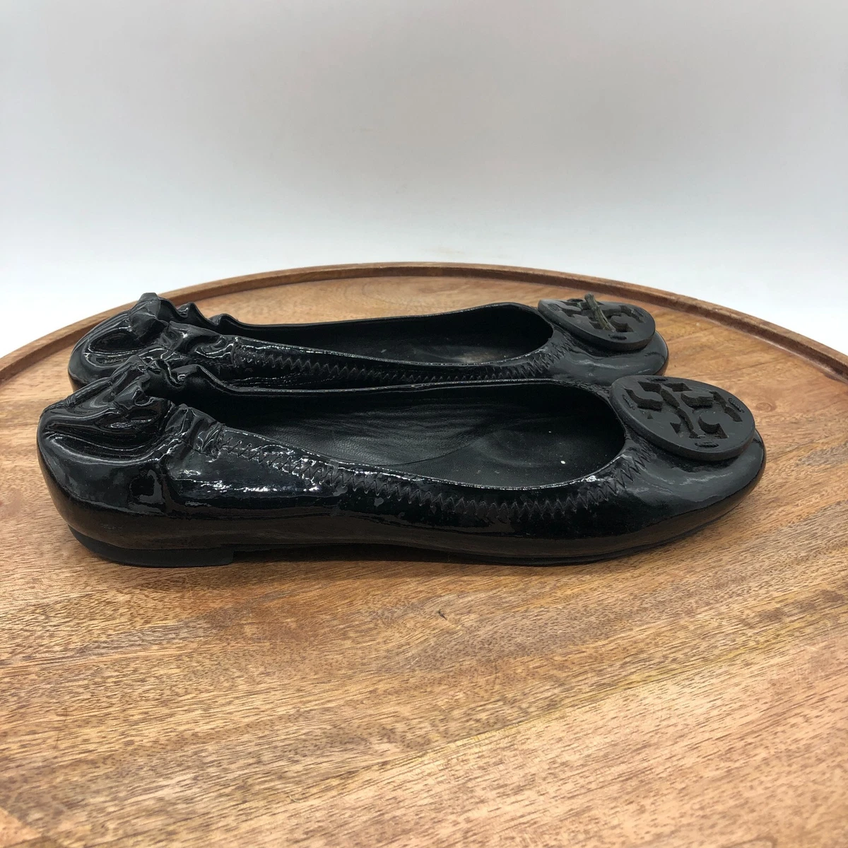 Tory Burch Reva Patent Leather Flats Store | bellvalefarms.com