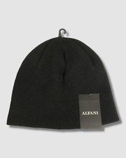  40 Alfani Men's Black Solid Knit Beanie Hat One Size