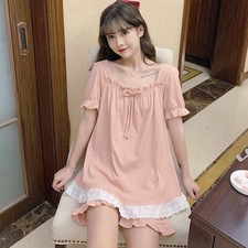 Women Short Sleeve Sleep Shirt Tee Pajama Top Dress T-shirt Nightgown Nightshirt