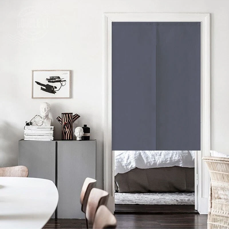 JAPANESE Noren Solid color Linen Drapes Room Doorway Decor Tapestry Door Curtain - Image 4 of 4