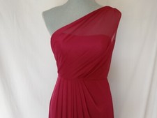 Davids Bridal Beautiful Maxi One Shoulder Pink/ Fuchsia Sz10 Dress