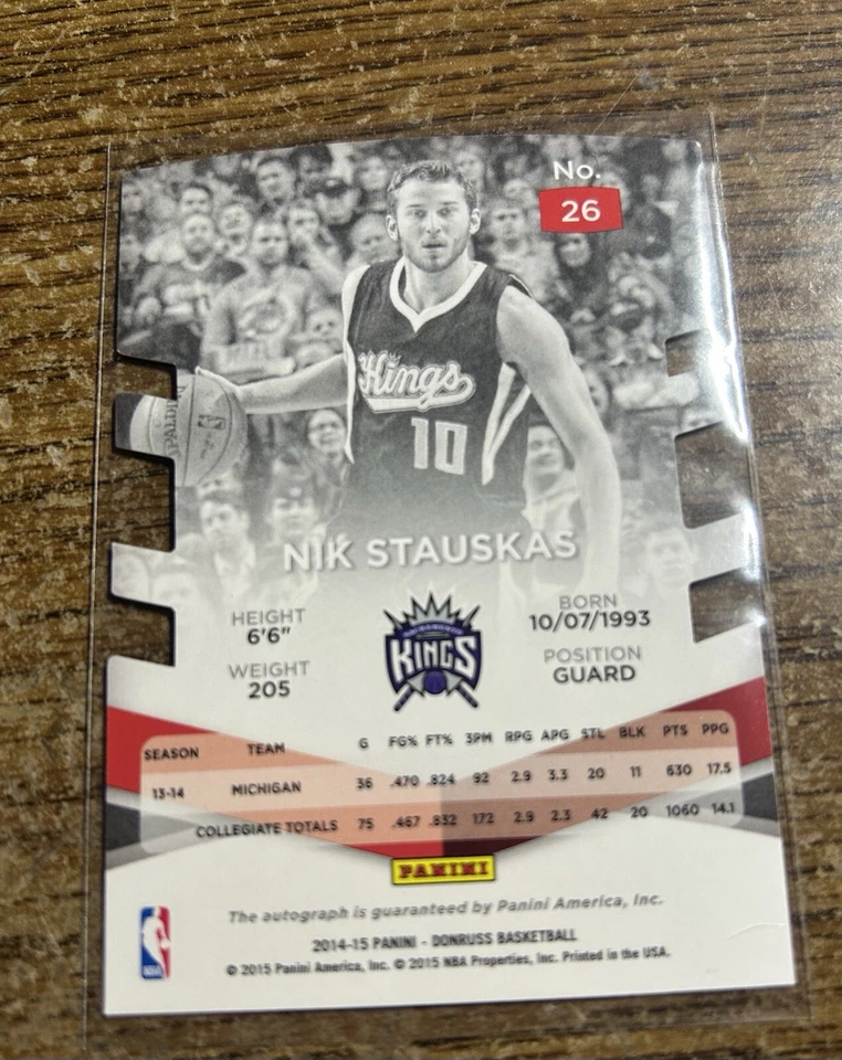Donruss Elite Status Signatures 2014 Red Die-Cut 82/99 Nick Stauskas RC - Image 2 of 3