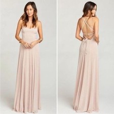 Show Me Your MuMu Godshaw Goddess Gown Backless, Sz XL Shine Blush Bridesmaid
