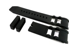 Black Curved Silicone Rubber Watch Strap For Invicta Russian Diver of Size 26mm