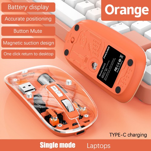M233Transparent Magnetic Mouse Triple Mode 2.4G Bluetooth Compatible Wireless_wf - Photo 18/24