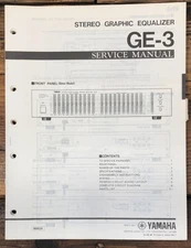Yamaha GE-3 Graphic Equalizer  Service Manual *Original*
