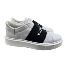 Valentino by Mario Valentino Maya White Leather Slip On Logo Sneakers Womens 9.5