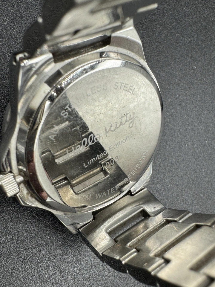 Reloj Hello Kitty Edición Limitada 1003 Sanrio Cronógrafo Acero Inoxidable Raro G Foto 2 de 4