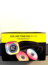 CORSAIR iCUE Link Titan 240 RX LCD Liquid CPU Cooler   240mm AIO   Black