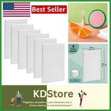 11x17 White Foam Board Sheets – 6-Pack for Crafts & Insulation