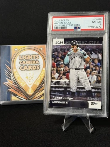 2025 TOPPS #GH16 AARON JUDGE 2024 GREATEST HITS PSA 8 NM-MT NEW YORK YANKEES MVP