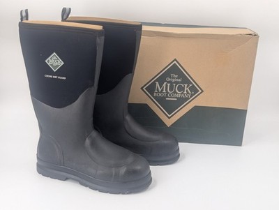 Men's Muck Chore Met Guard Steel Toe Work Boots Sz 10 Waterproof Hi Black ASTM