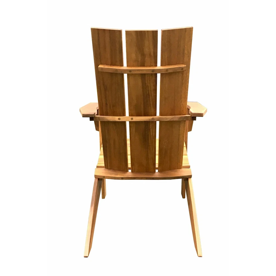 Silla Adirondack moderna de madera para exteriores Mainstays MSX236189541012, color natural Foto 3 de 3