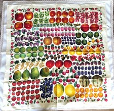 GUCCI Fruit Pattern Silk Scarf Approx.90cm Vintage