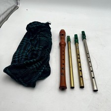 Vintage Hohner Konzert Soprano Recorder 3 Metal Whistle - Set of 4
