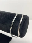 Vintage Monet Silver Tone Thin Flat Bracelet 7.5 in Retro Costume Jewelry