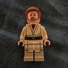 LEGO Star Wars Obi-Wan Kenobi Minifigure Tan Jedi Robe Brown Hair Beard