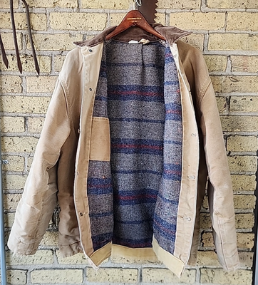 #ad #ad Vintage 60s Carhartt Troy Woolen Mills Blanket Lined Chore Jacket Big C Men#x27;s XL $404.99