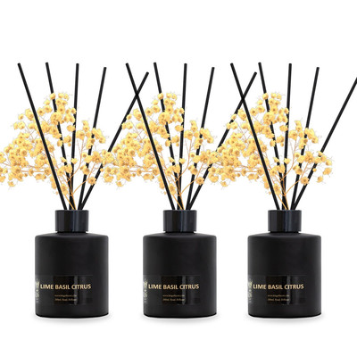 Lime Basil Citrus Reed Diffuser Set,Reed Diffuser & Oil Diffuser Sticks with Flo