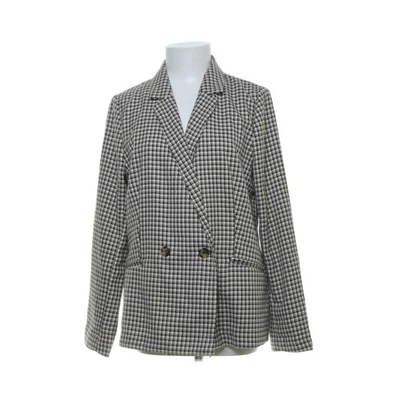H&M, blazer, taille : M, noir/beige, polyester/viscose, carreaux, femme #jux - Photo 1/4