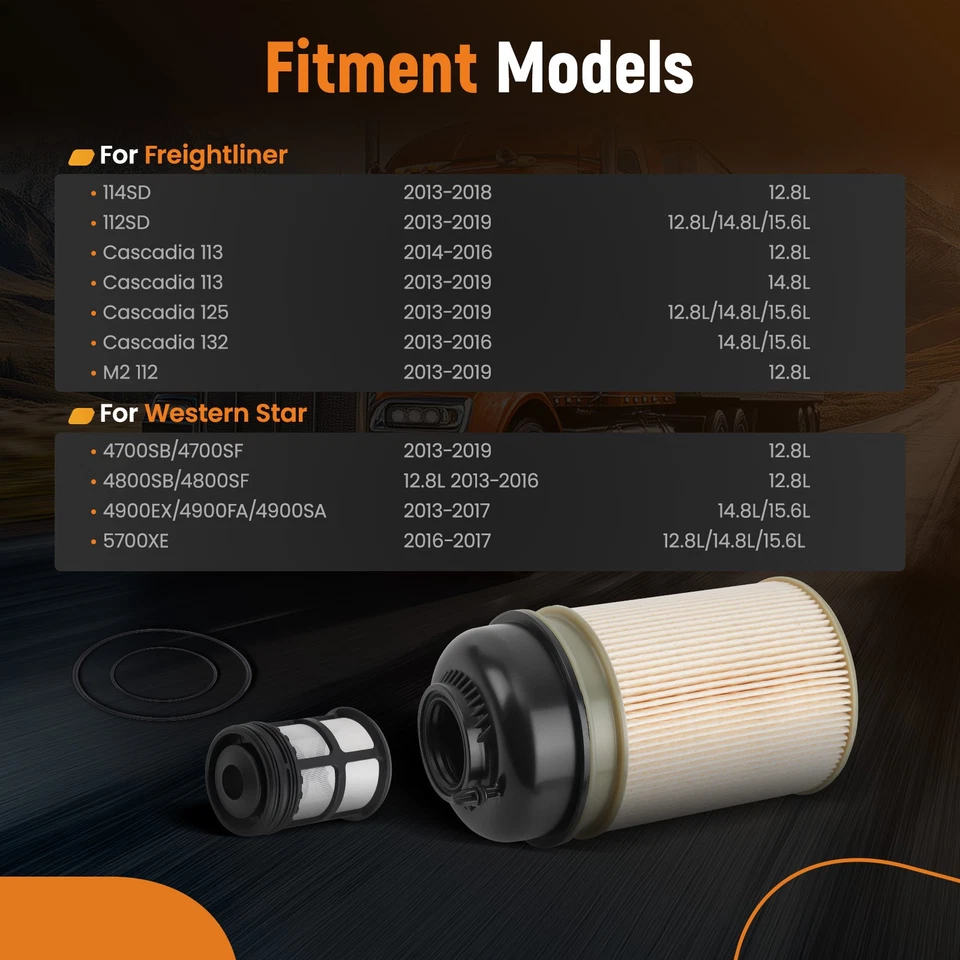 Engine Filter Set for Detroit DD13 DD15 Western Star 4800SB 4800SF 2013-2016 - Image 4 of 4