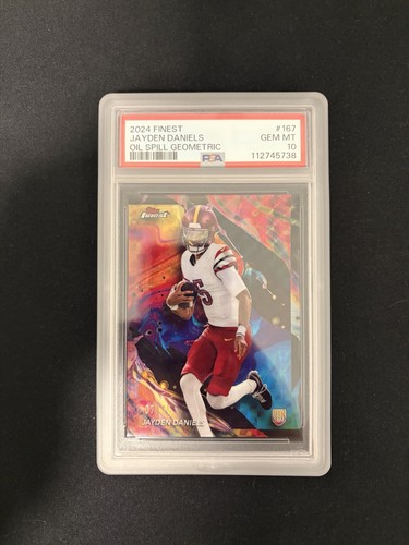 2024 Topps Finest - Uncommon Jayden Daniels #167 Oil Spill Refractor /15 (RC)