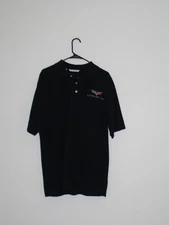 Mens Cutter & Buck Chevrolet Corvette Polo L Black Embroidered Logo